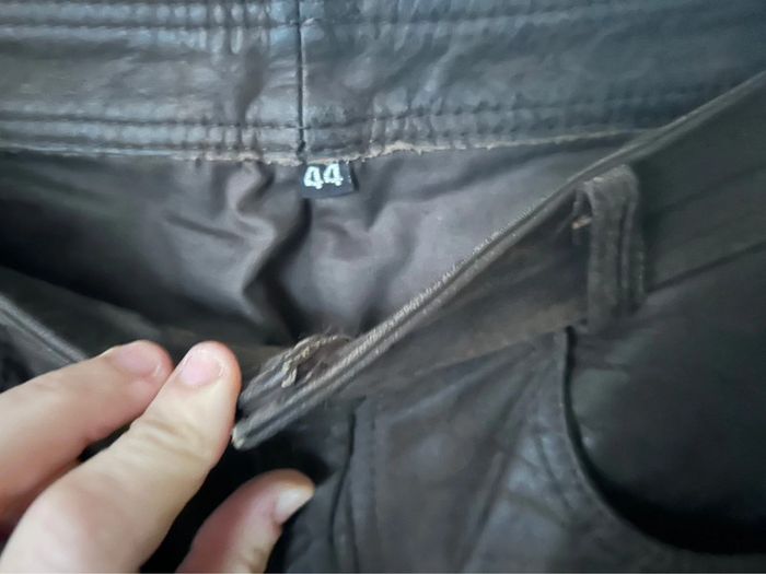 pantalon cuir marron moto - photo numéro 4