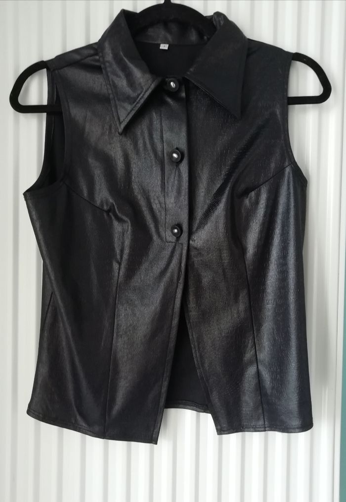 Gilet cuir sans manche