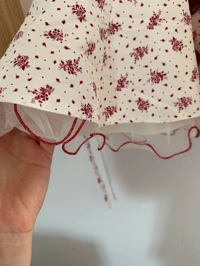 Robe de cérémonie fille blanche et rouge - photo numéro 2
