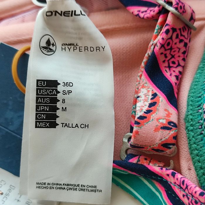 Haut de maillot de bain bleu et rose pour femme de taille 36 D, O'Neill - photo numéro 4