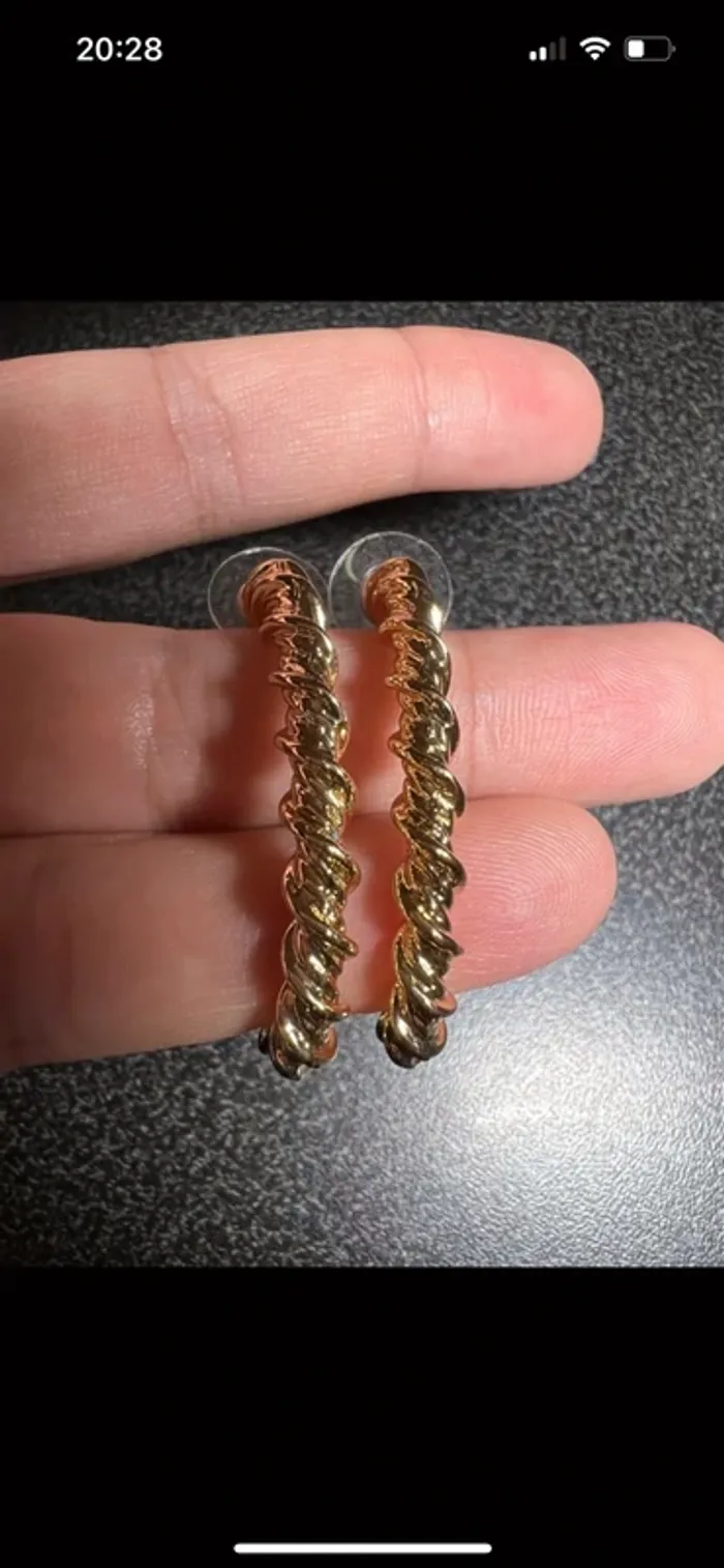 Boucle d’oreille acier doré - photo numéro 2