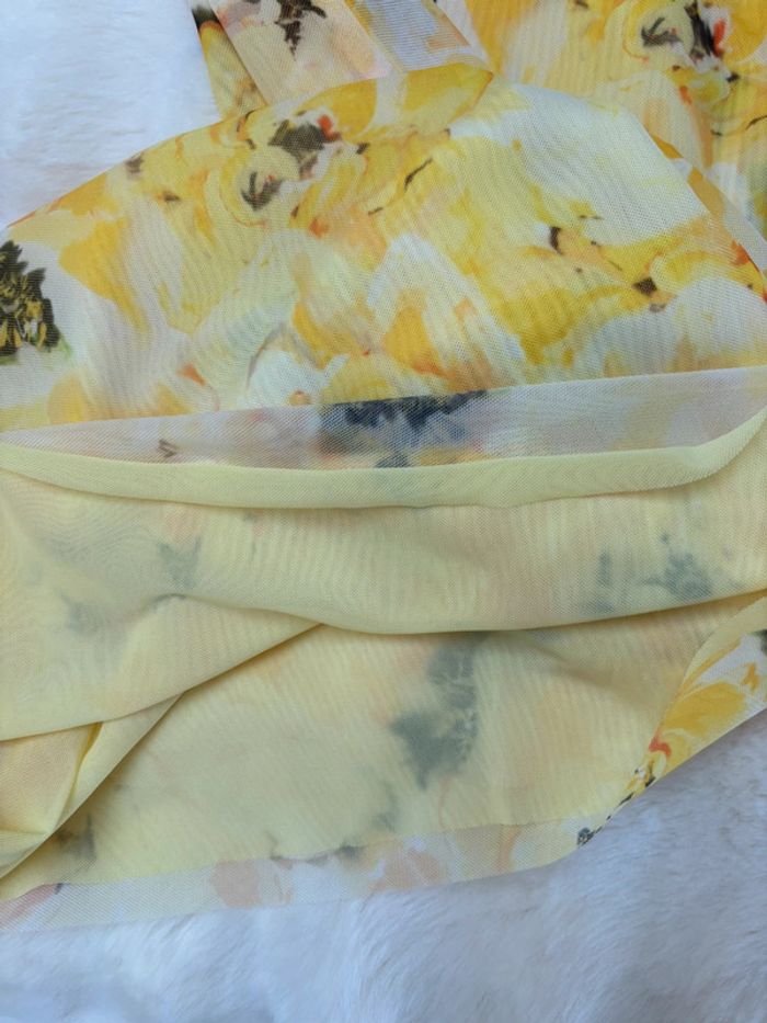 Robe longue jaune à motifs Zara taille M - photo numéro 6