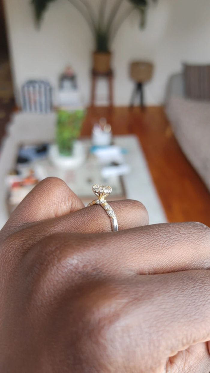 Magnifique bague solitaire en argent véritable 975 et moissanite 1 carat très très brillante - photo numéro 7