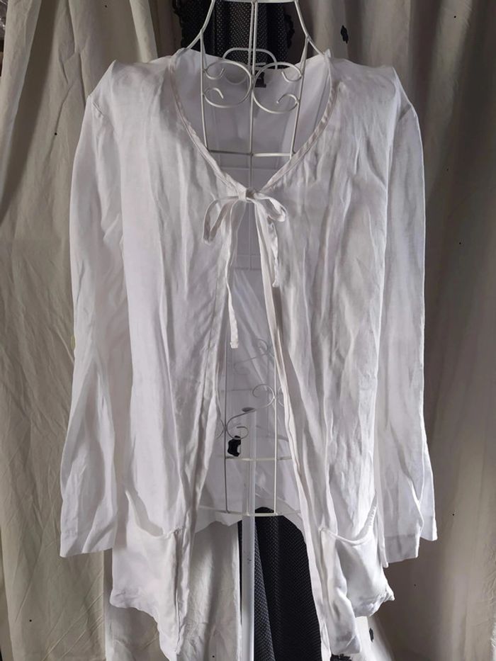 Gilet tunique long blanc Lady Captain