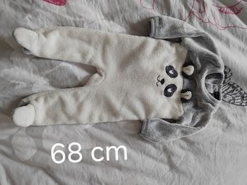 Pyjama  blanc et gris 68 cm