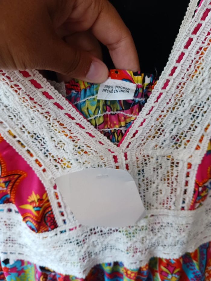 Robe d'été multicolore fluide T38 - photo numéro 4