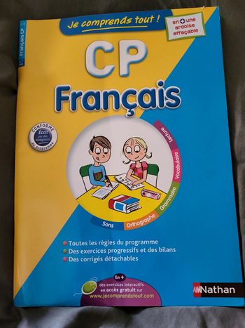 Cahier d'exercices Je comprends tout ! 
CP Français 
Edition Nathan