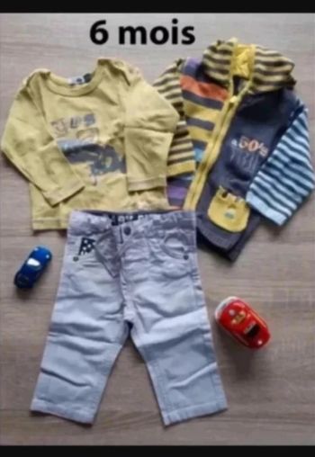 ensemble pantalon tee-shirt gilet 3-6 mois / 62 cm Très bon état Orchestra