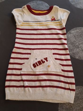 Robe pull grise rayée