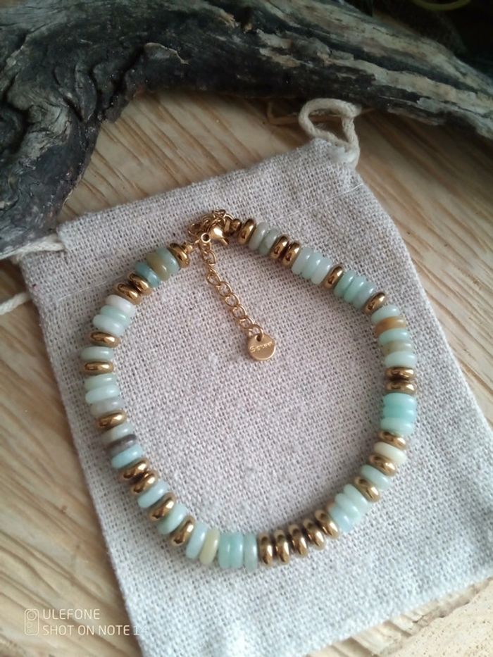 Bracelet pierres naturelles d'amazonite - photo numéro 2