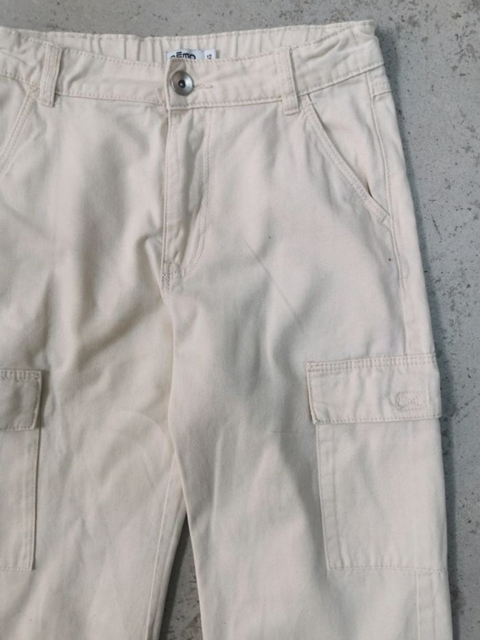 Pantalon cargo couleur crème - photo numéro 2