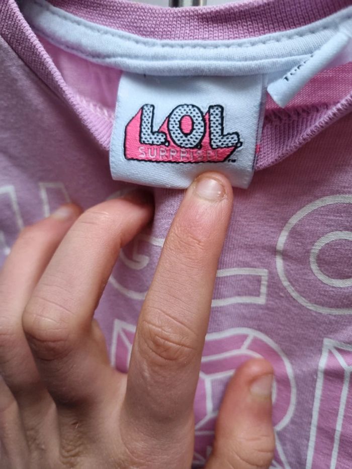 Pull léger manche longue rose LOL 5-6 ans - photo numéro 4