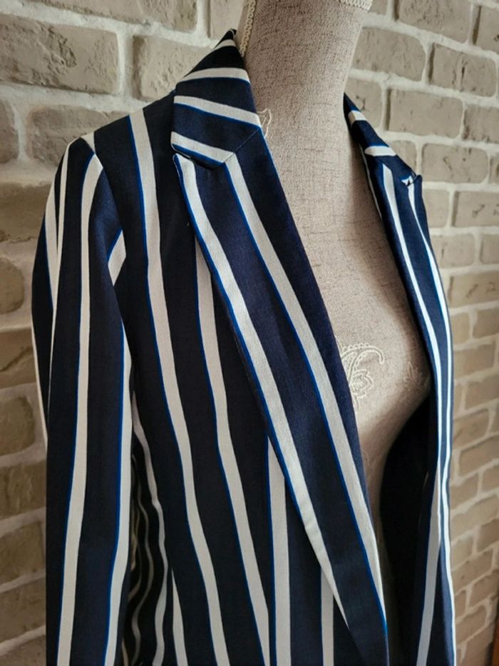 Blazer Only rayé bleu et blanc neuf XS 34 - photo numéro 7