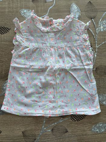 Robe bébé blanche à pois colorés