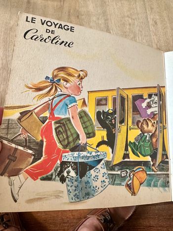 Le voyage de Caroline livre album disque ancien Pierre Probst 33T chansons petit ménestrel