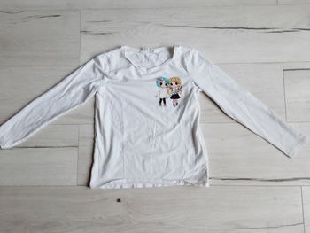 Vêtement fille tee-shirt manches longues blanc H&M 10 ans