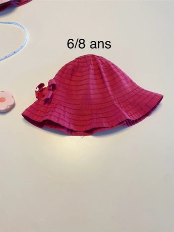 Chapeau rose 6/8 ans