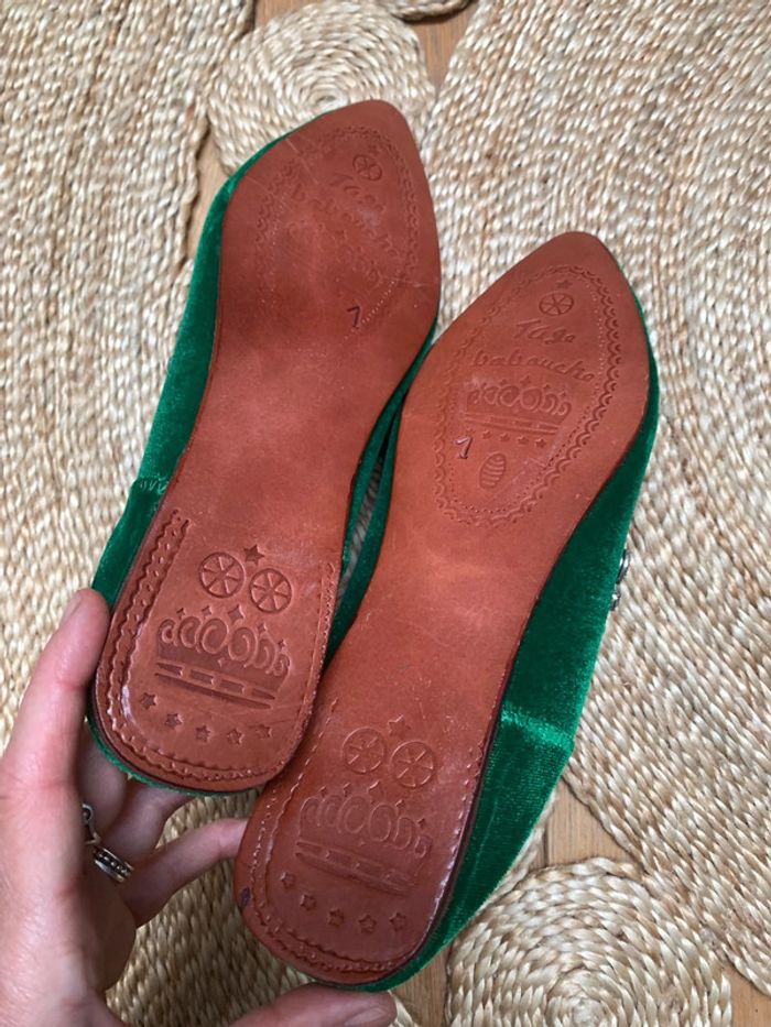 Paire de babouche en velours avec pierres | pointure unique 37/38 - 40/41 - photo numéro 8