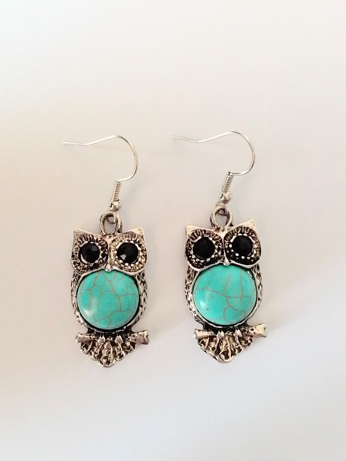 Boucles d’oreilles pendante hibou