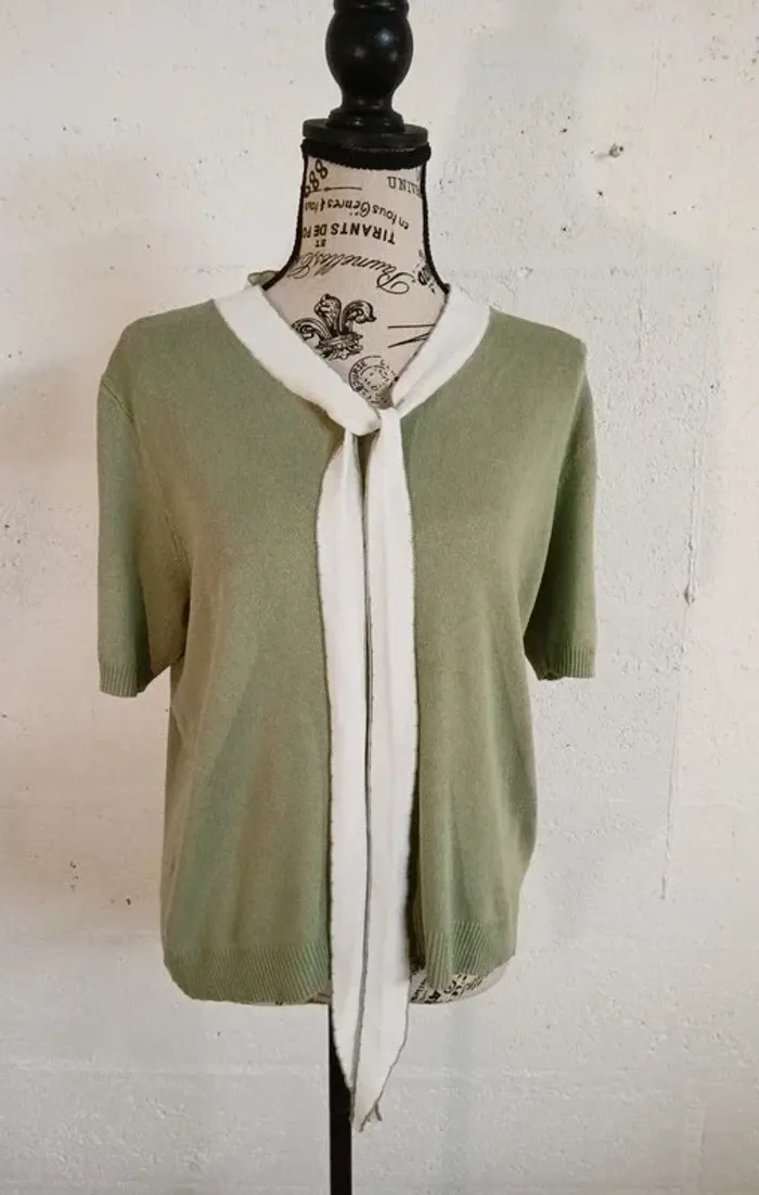 💚 Pull fin manches courtes – DAZY – Taille M – Bon état - photo numéro 7