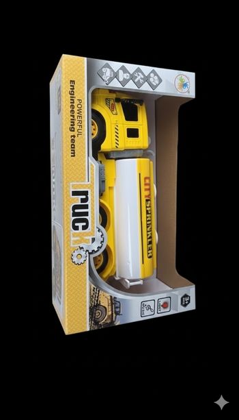 Camion Arroseur "City Sprinkler" Jaune – Sons, Lumières, Neuf en Boîte !