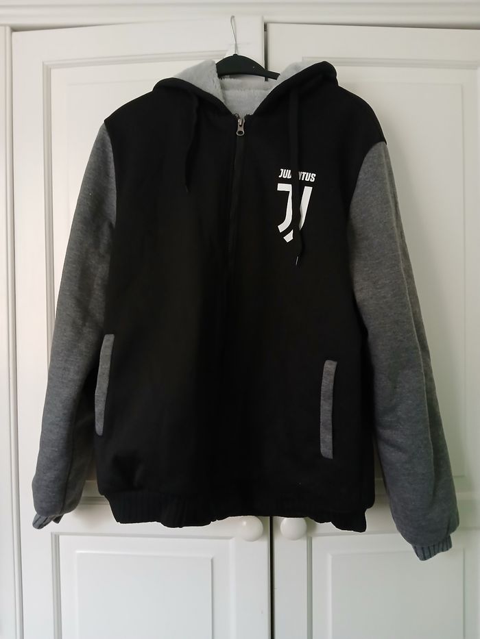 Veste à Capuche polaire gris & noir 40/L Juventus