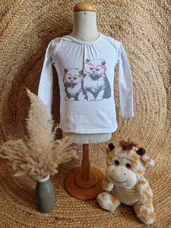 Jolie haut à manche longue chat fille 23 mois