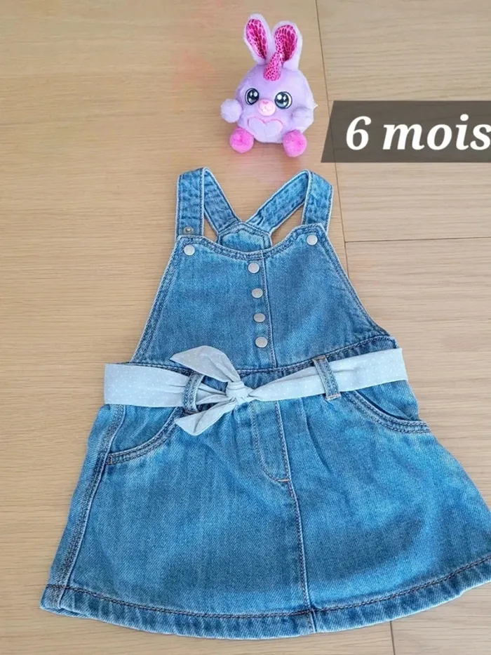 Salopette robe en jean obaibi 6 mois