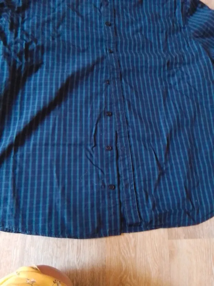 Chemise homme Kiabi bleu rayé 4 xl - photo numéro 5