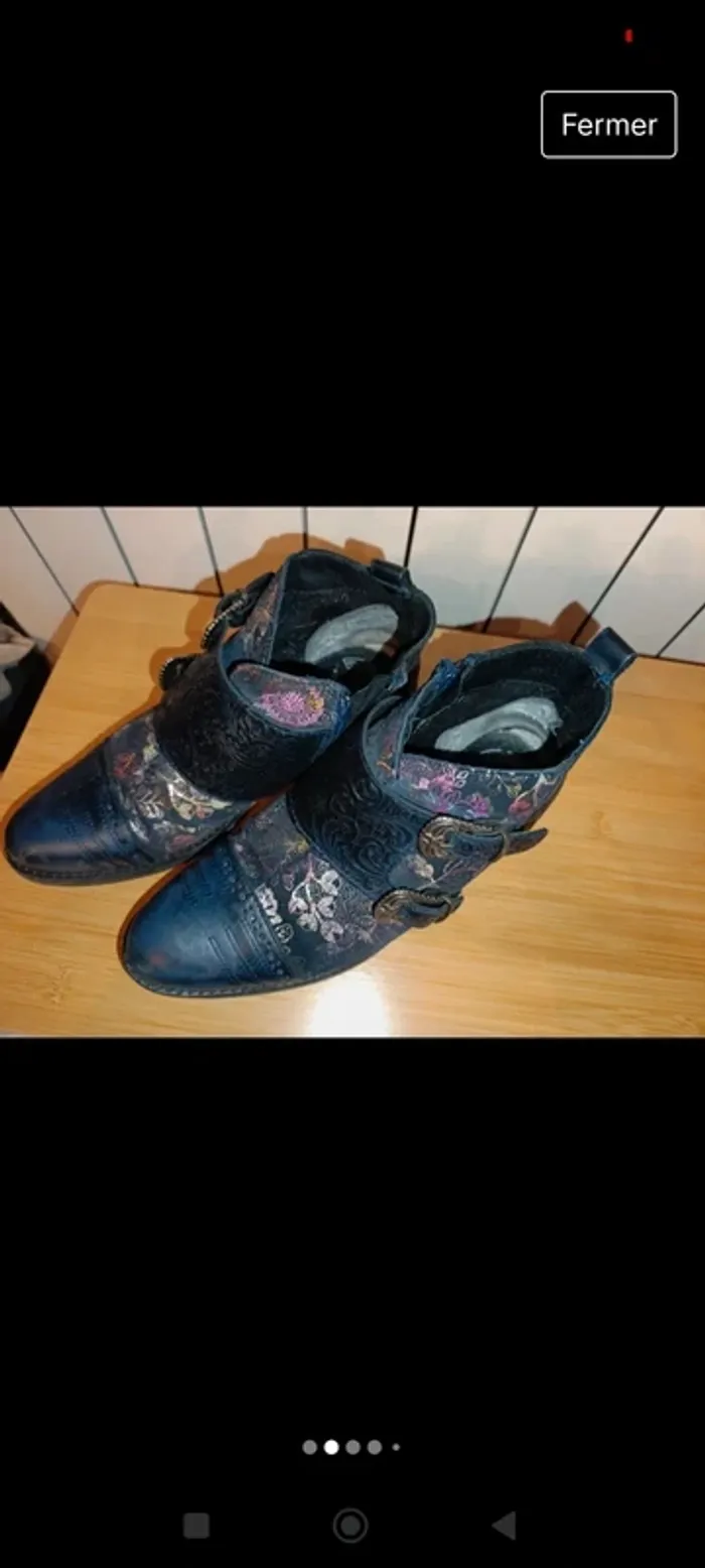 Magnifiques bottines en cuir très originale taille 36 - photo numéro 2