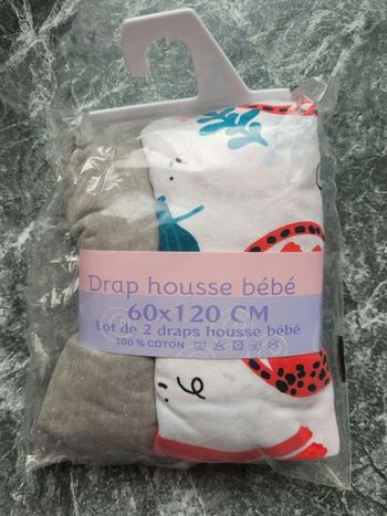 Lot de 2 draps housse lit bébé