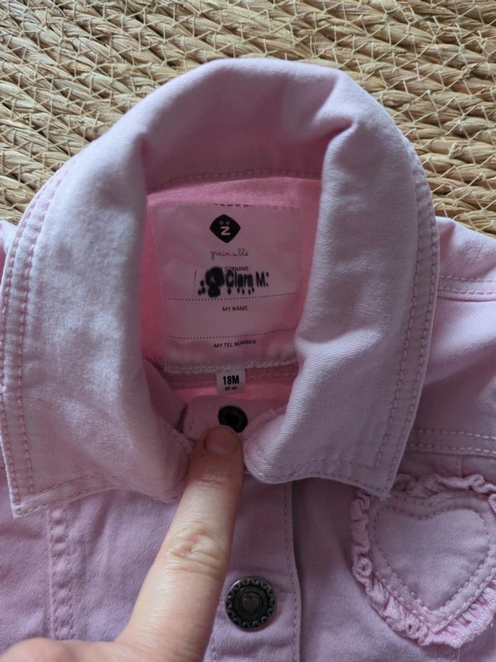 Veste en jean rose pâle - photo numéro 3