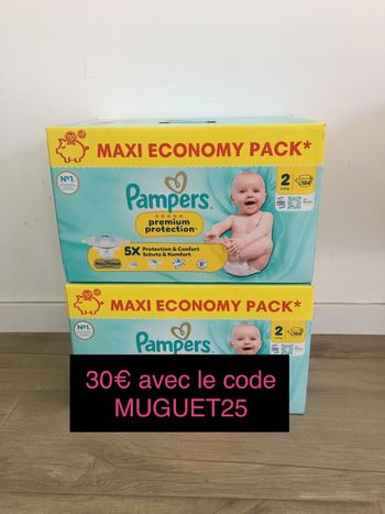248 couches Pampers premium protection taille 2