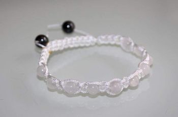Bracelet shamballa blanc pierre quartz opaque