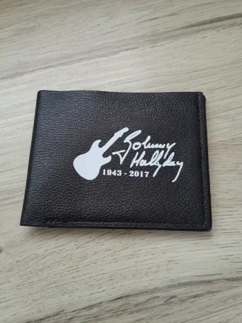 Portefeuille, couleur noir, Johnny Hallyday