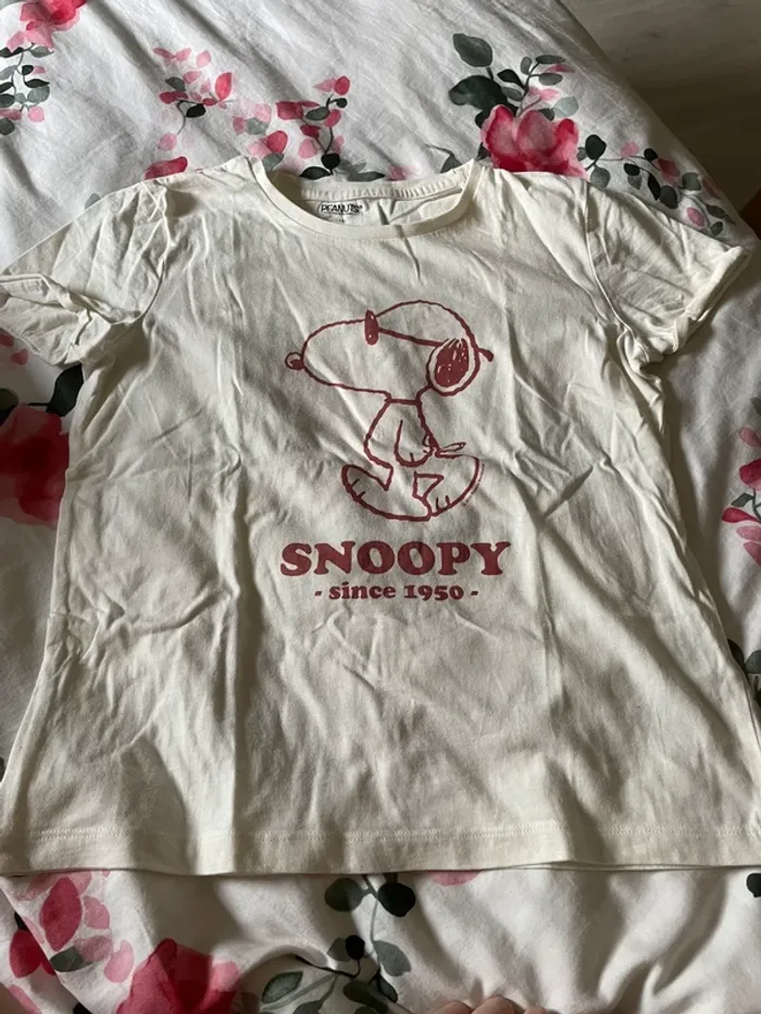 T-Shirt Snoopy beige rouge Cyrillus