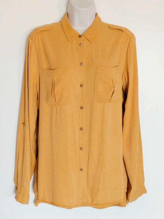 Chemise jaune moutarde daim vintage / Promod - 38/M - photo numéro 11