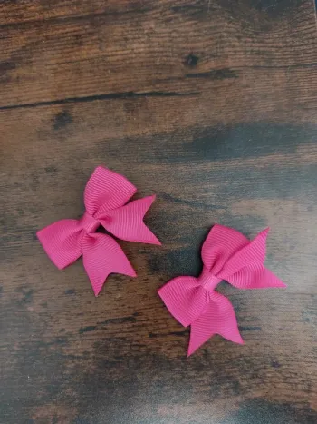 Lot de 2 barrettes filles rose fushia