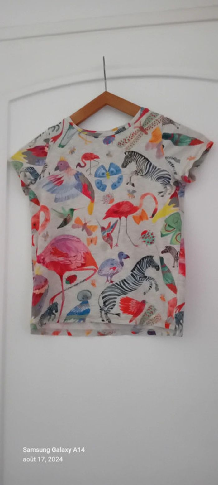 Tee-shirt coloré motif animaux gris fille 10 ans - photo numéro 2