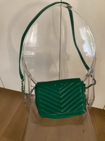 IKKS sac besace 1440 steward vert cuir neuf
