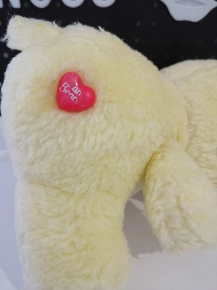 peluche bisounours jaune gros gâteau  vintage car bears - photo numéro 6