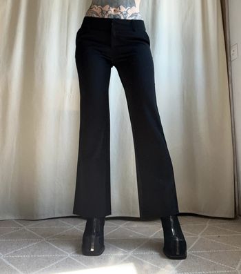 Pantalon noir jambes larges Goth Officecore vintage y2k - Taille S
