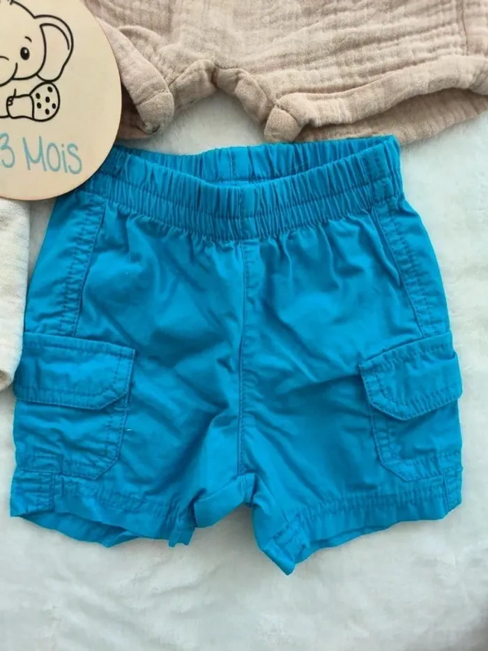 Lot de 3 shorts bébé 3 mois - photo numéro 3