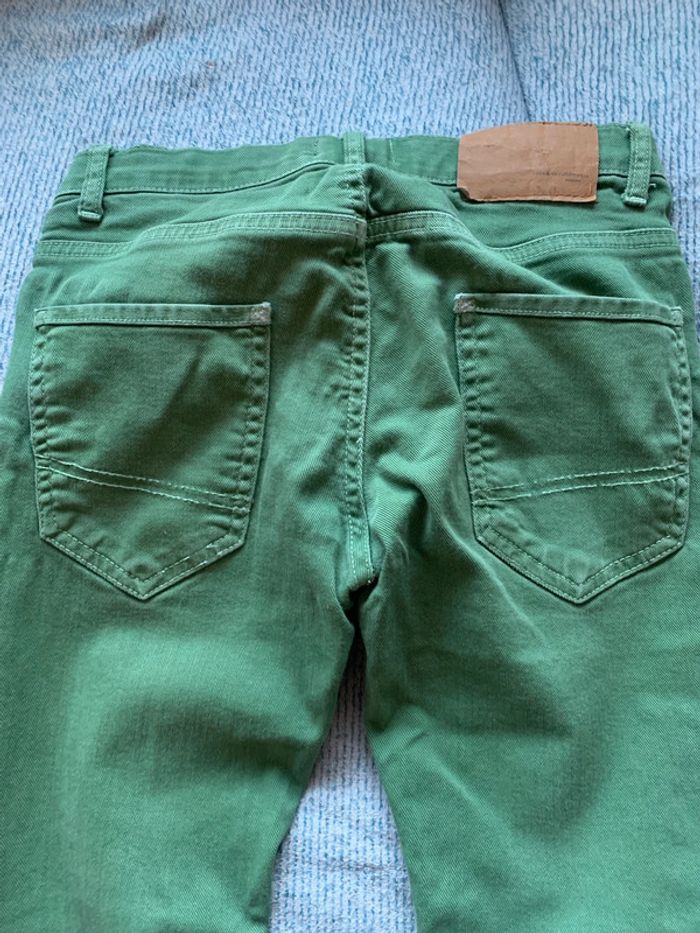 Pantalon jean vert 10 ans Zara Boys / réglage taille élastique - photo numéro 3