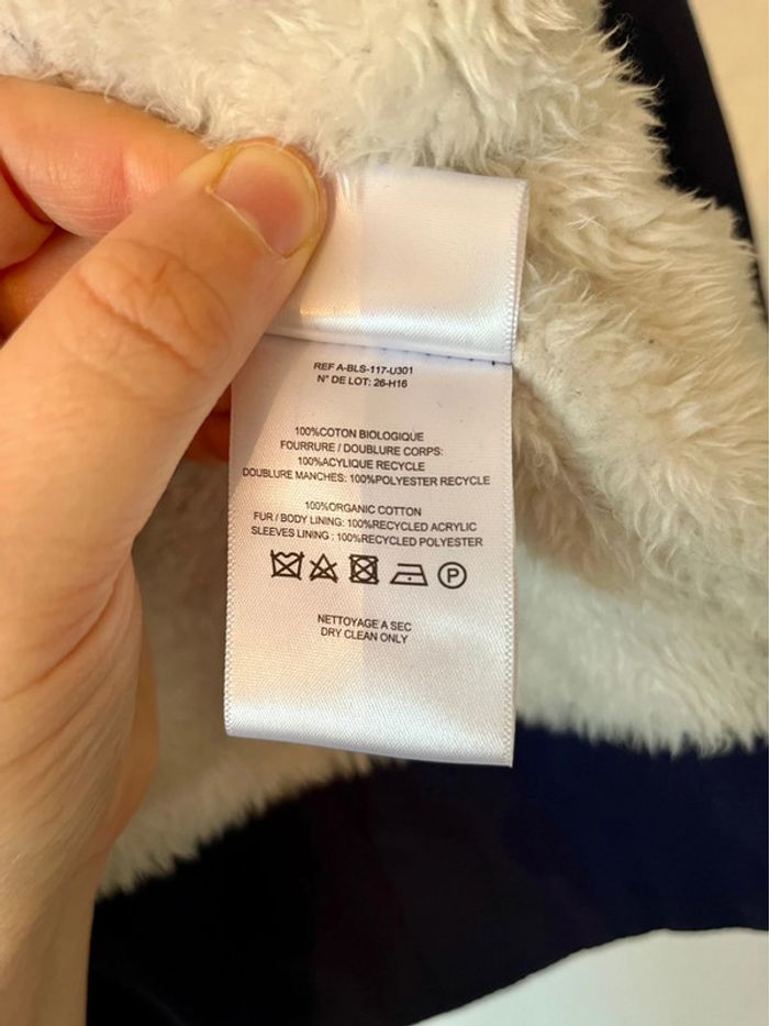 Blouson ekyog bleu et sherpa Teddy blanc cassé 40 - photo numéro 5