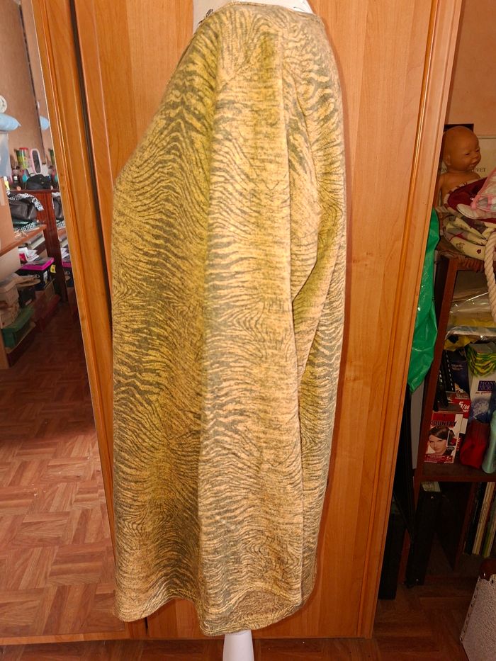 Haut fluide moutarde & gris - Manches modulables - Made in Italy - photo numéro 3