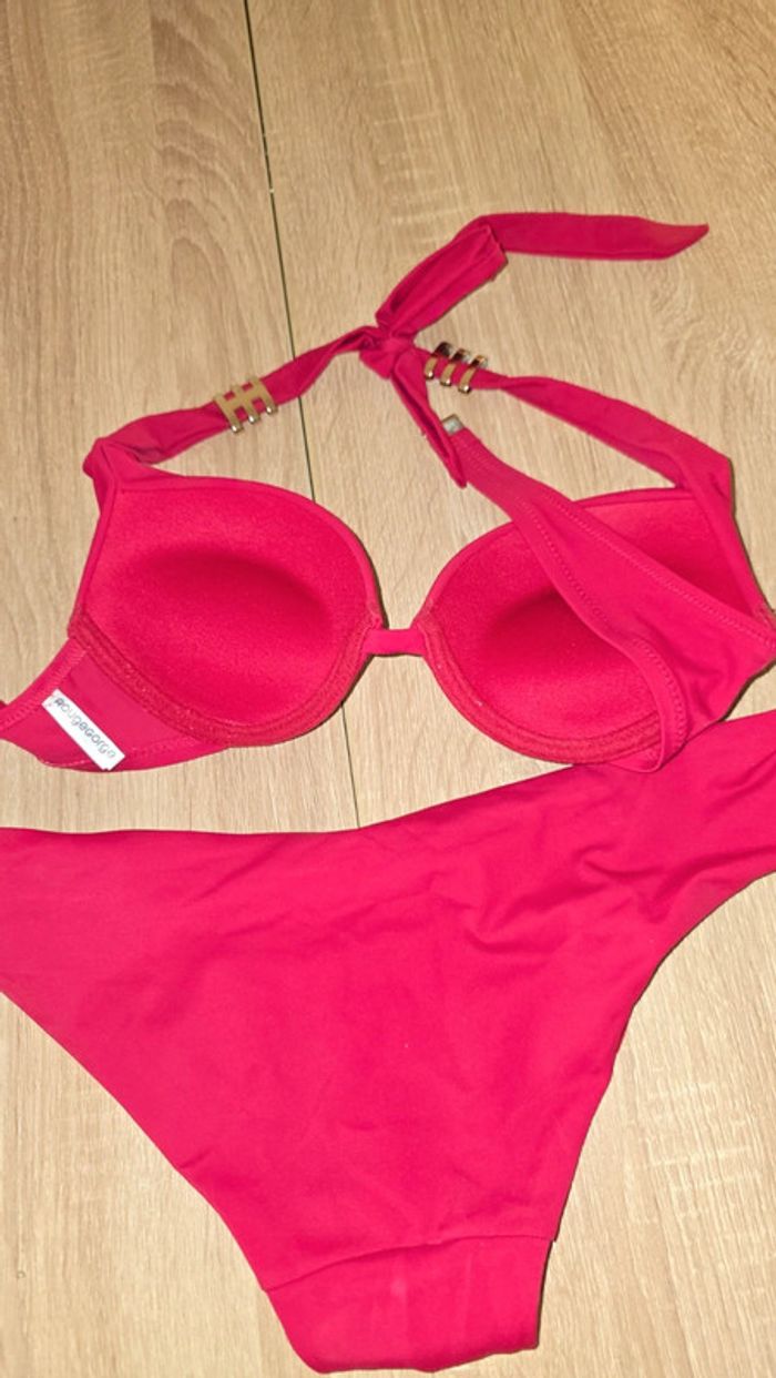 Maillot de bain 2 pièces rouge-gorge - photo numéro 3