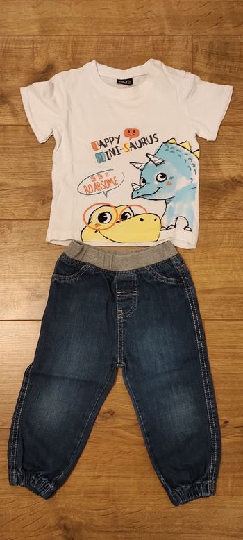 Ensemble Jean + t-shirt manches courtes 24 mois Influx