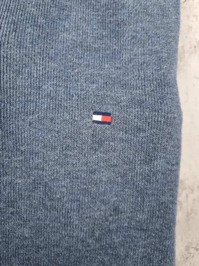 Pull col montant boutonné Tommy Hilfiger bleu – Taille M Hommes (mesures en photos) - photo numéro 5