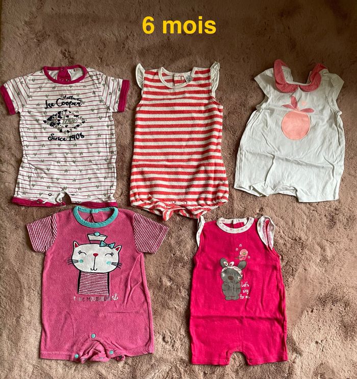 Lot grenouillères fille 6 mois